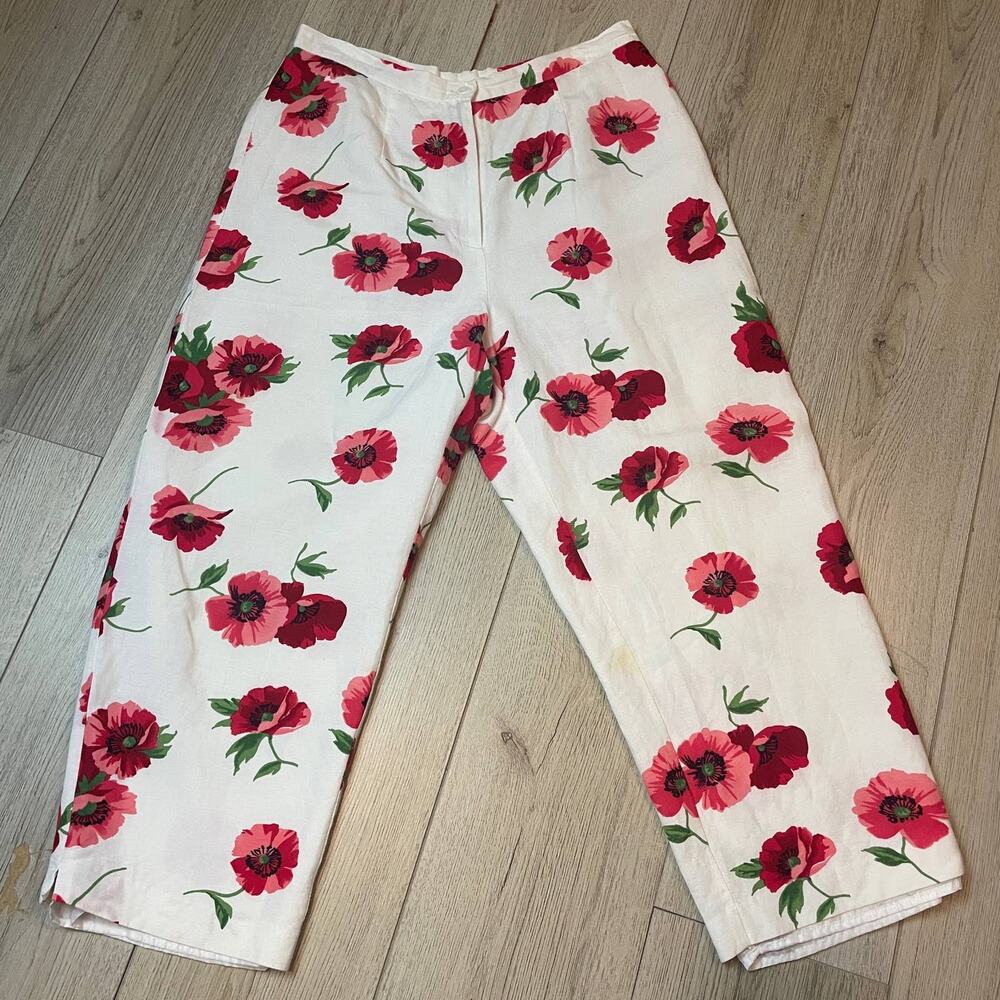 Bob Mackie Linen Blend Poppy Dress Crop Pant